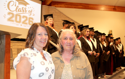 It was a changing of the guard at the adult education graduation ceremony in Boissevain on Thursday, June 11. Retiring director Katherine Carlisle (right), who has been with adult learning in Turtle Mountain School Division for 24 years, passed the torch to Tanis Fenwick. It was a fine farewell for Carlisle and the Class of 2026, which had one of the biggest classes ever from the Adult Learning Centres in Boissevain, Killarney and Swan Lake. Readers can also honour the other 2026 graduates  from all of the schools in our area within the pages of this issue. Congratulations to all of our graduates of all ages and all levels and all the best in your future endeavours.