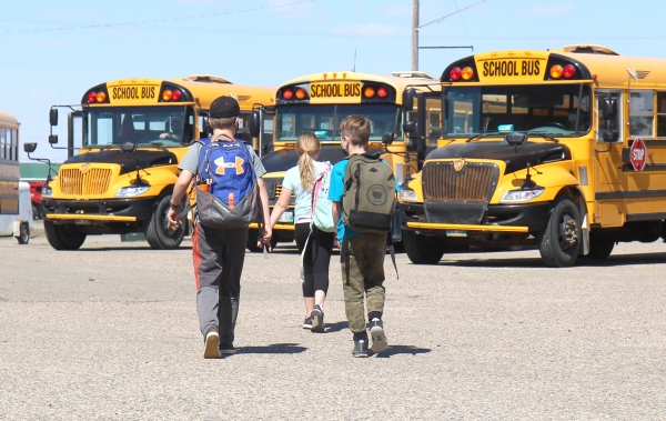 Boissevain School students leave the institution after a day in the actual building. Students in Boissevain returned to classes on Monday, April 26 after remote learning for three weeks due to a coronavirus outbreak. An outbreak was also declared at Boissevain Health Centre and Evergreen Place. All have cleared up and hopes are it will stay that way