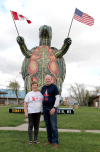 Boissevain TOPS charter member Chris Arthur (left) with Fred Fox, older brother of Canadian hero Terry Fox. Arthur has coordinated a Terry Fox walk for the TOPS club for many years, and the group was happy to have Fox tell stories at their Wednesday meeting in Boissevain.
