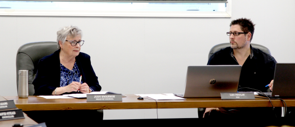 Left: HOC Judy Swanson explains the need for new special service levies. Right: Boissevain-Morton CAO Leo Poulin explained the nuts and bolts of the new by-law proposed by the municipality.