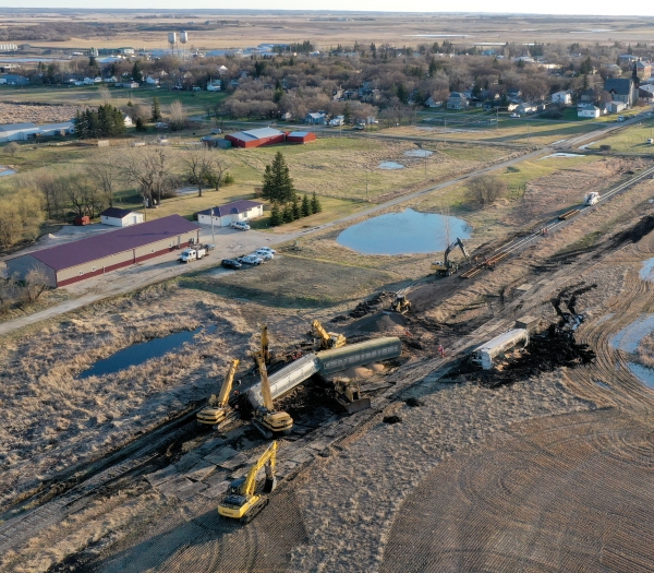 Train derails just outside of Boissevain