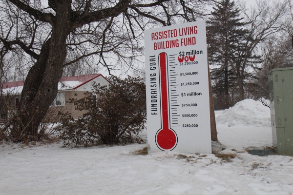 As the thermometre shows, the assisted living building fund has reached its goal of $2 million in donations. Now the committee can move forward on developing the 35-unit senior’s facility. Those interested can apply for a suite starting January 15.  	