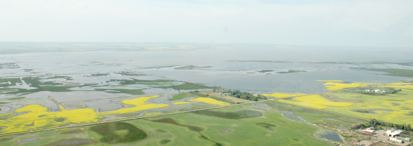 Whitewater Lake has an interesting history, either drying out completely, or as this picture from 2014 shows, flooding the land around it. The Duncan, Turner and Unrau farms on the north side of Whitewater Lake shows the impact of the lake bursting its banks during a wet period. The Turtle Mountain Souris Plains Heritage Association is working on a short documentary about the history of the lake, which they hope will be completed by the end of 2024.