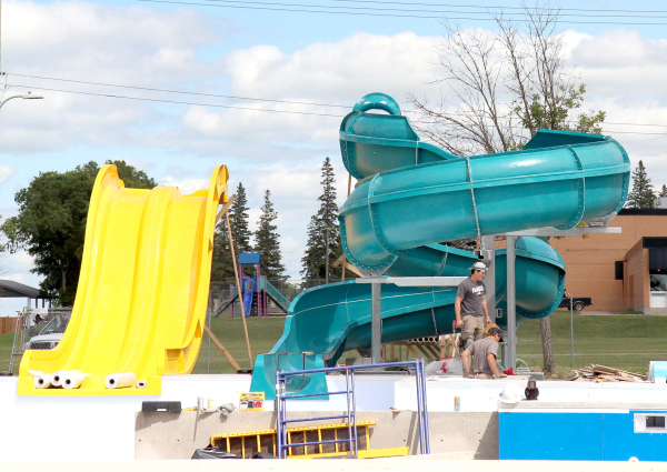 Two waterslides are up at the new aquatic centre in Boissevain. Kids will have plenty of fun on these for many years to come.