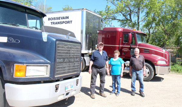 Boissevain Transport was started by the Arthur brothers in 1961, and now the story is being ended by the next generation in 2022, as John (left) and Chris Arthur, and Ken Arthur are stepping away from their life’s work and moving on to retirement, leaving with many memories.  