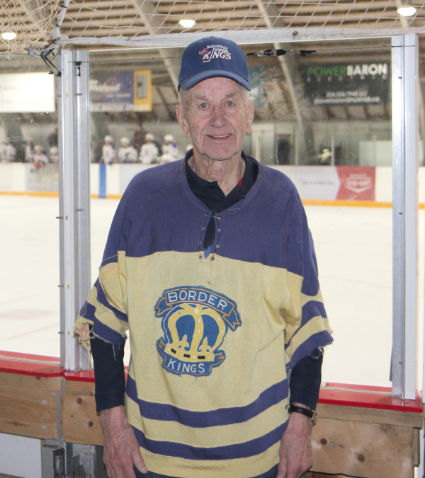 Wayne Pringle showed off his old Boissevain Border Kings jersey from a long time ago, sporting the original blue and yellow. Pringle was an original King and one of those responsible for picking out their first uni’s when they chose their new name 70 years ago. He is still involved with the team. The Border Kings have had many uniforms and colours over 70 years, and we salute them on this major milestone. See story inside.
