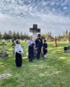 Heather Williams (left), Cassie Quadrelli, Evan Poncsak and their daughter Ellie perform in the Gossip in the Graveyard event in Souris during Harvest Days.